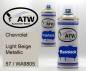 Preview: Chevrolet, Light Beige Metallic, 57 / WA9805: 400ml Sprühdose + 400ml Klarlack - Set, von ATW Autoteile West.